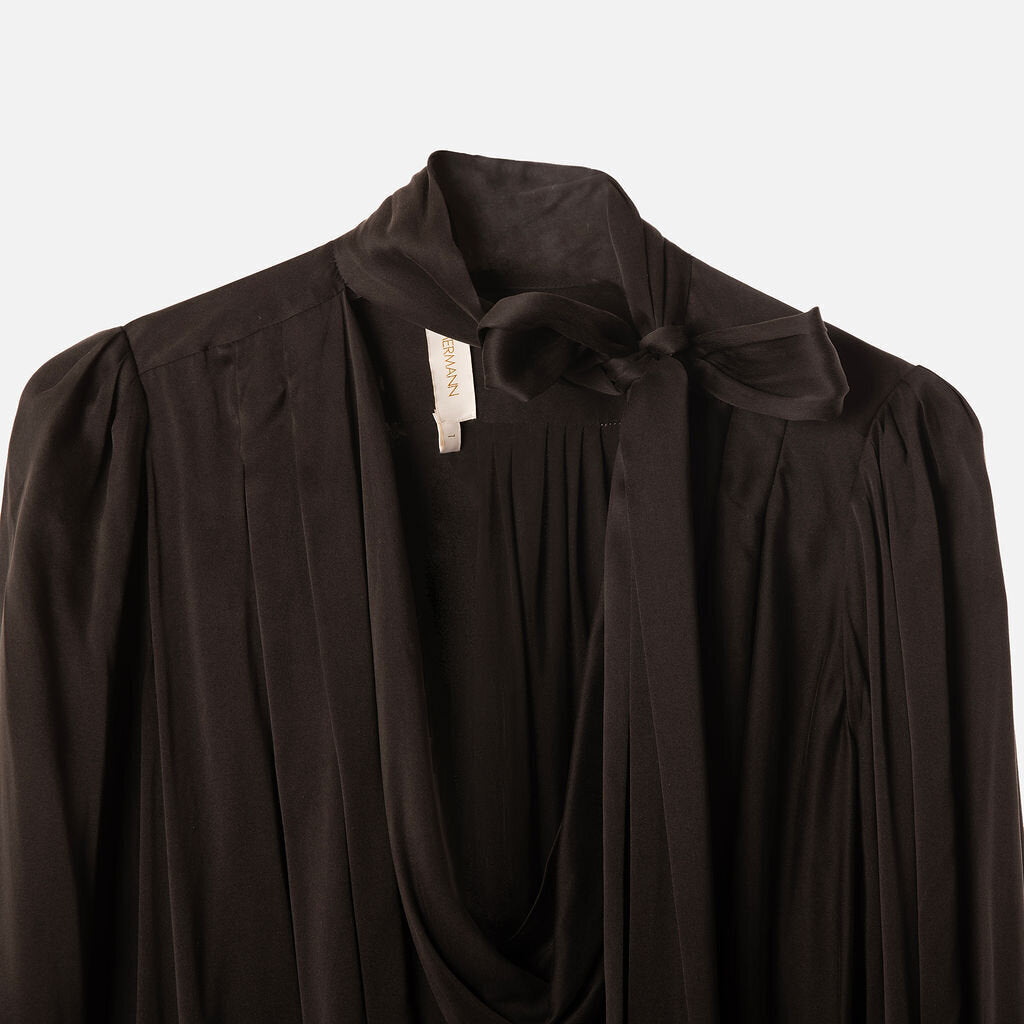 Zimmerman Black Silk Billow Dress