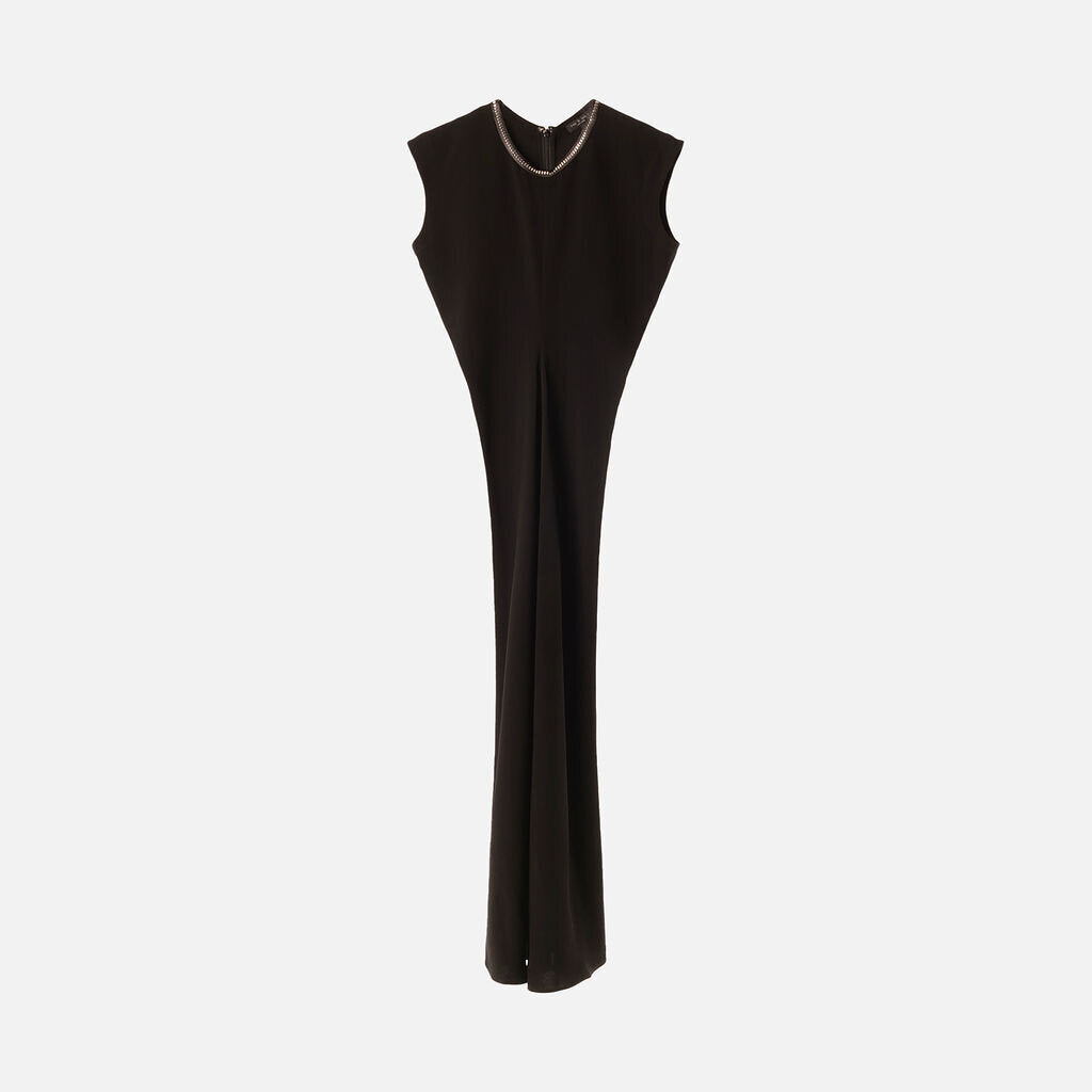 Rag & Bone Black Viscose Blend Embellished Collar Maxi Dress