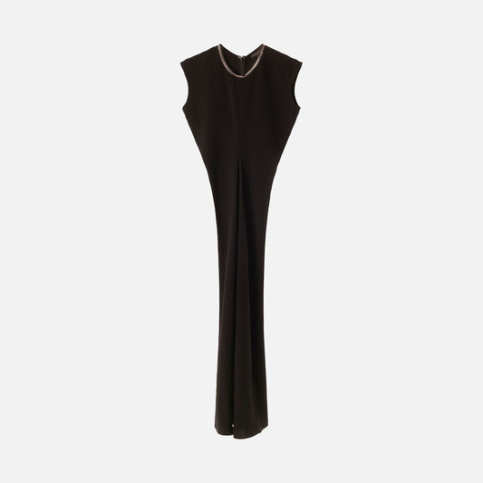 Rag & Bone Black Viscose Blend Embellished Collar Maxi Dress