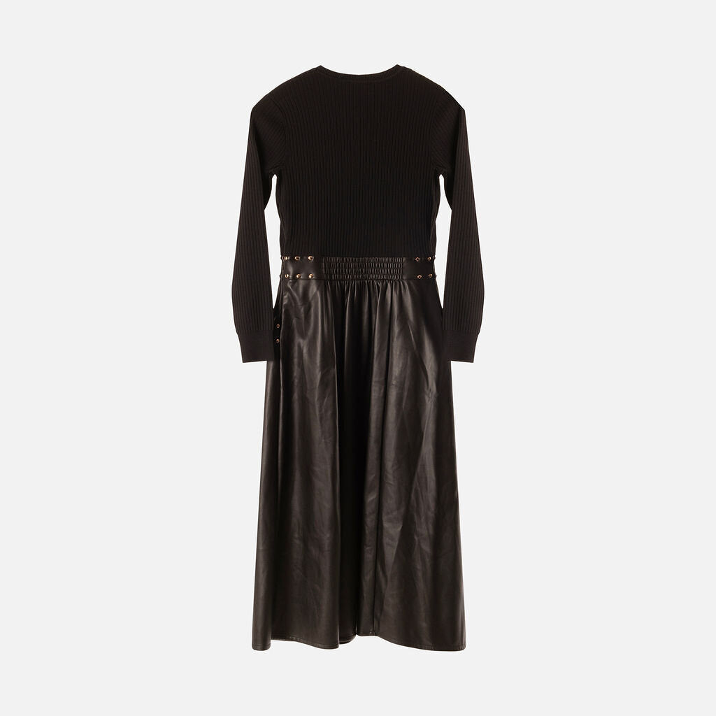 Shoshanna Black Knit Faux Leather Studded Dress