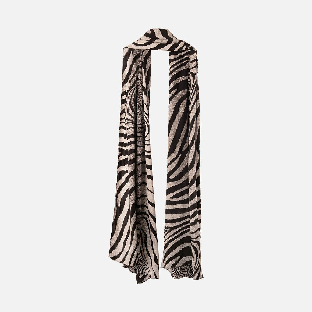 Pierre Cardin Black & Grey Beaded Zebra Beaded Backless Dress