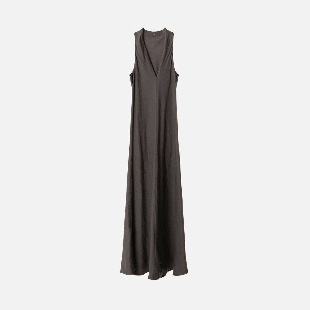 Peter Cohen Grey Linen & Viscose Maxi Dress