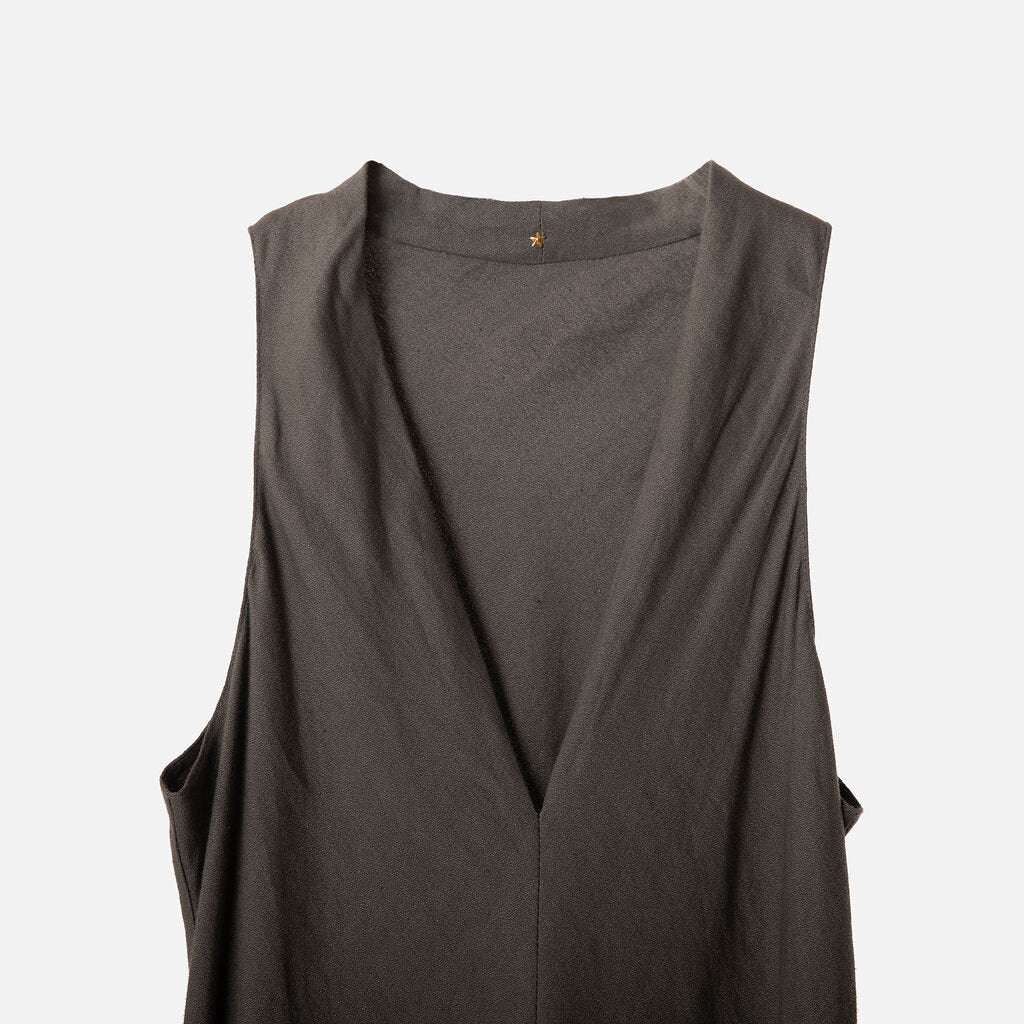 Peter Cohen Grey Linen & Viscose Maxi Dress