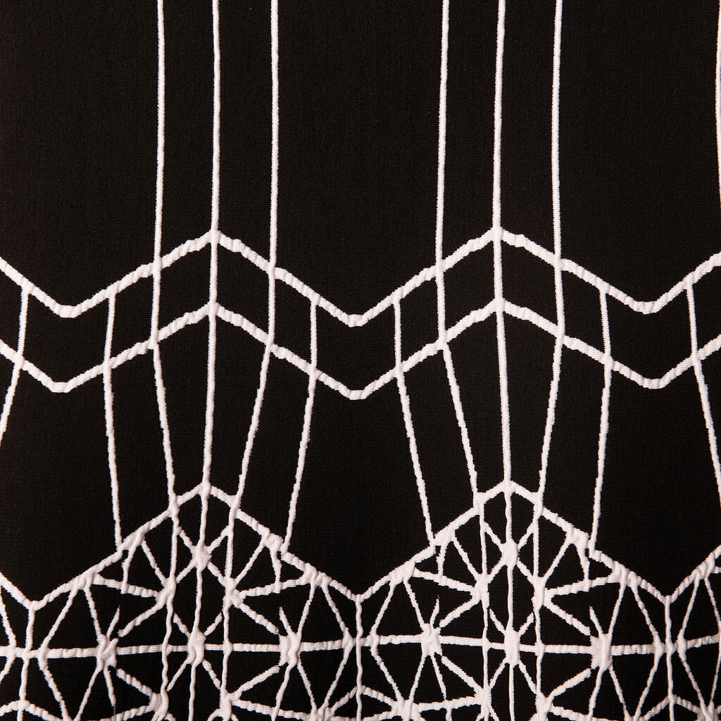 Alaia Black & White Geometric-Pattern Viscose Dress