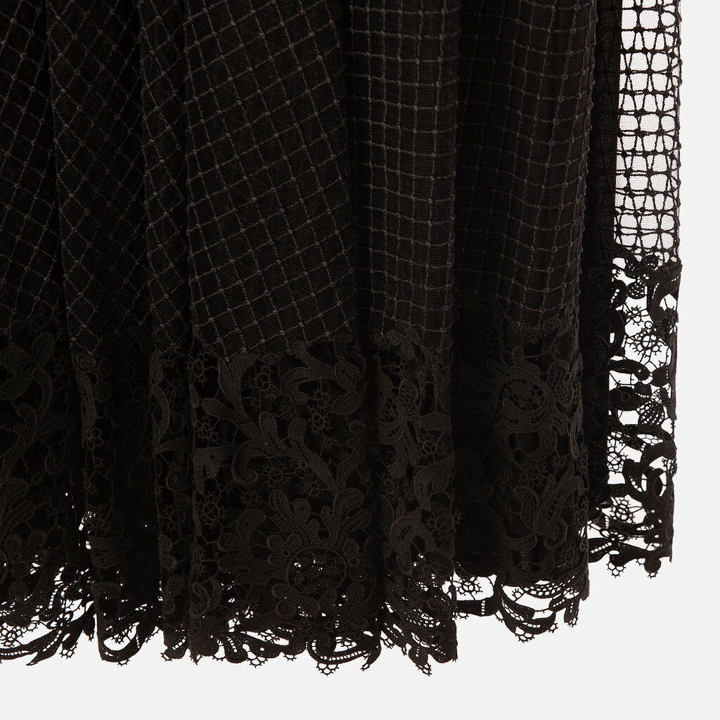 Christian Dior Black Elastic Mesh Midi Dress