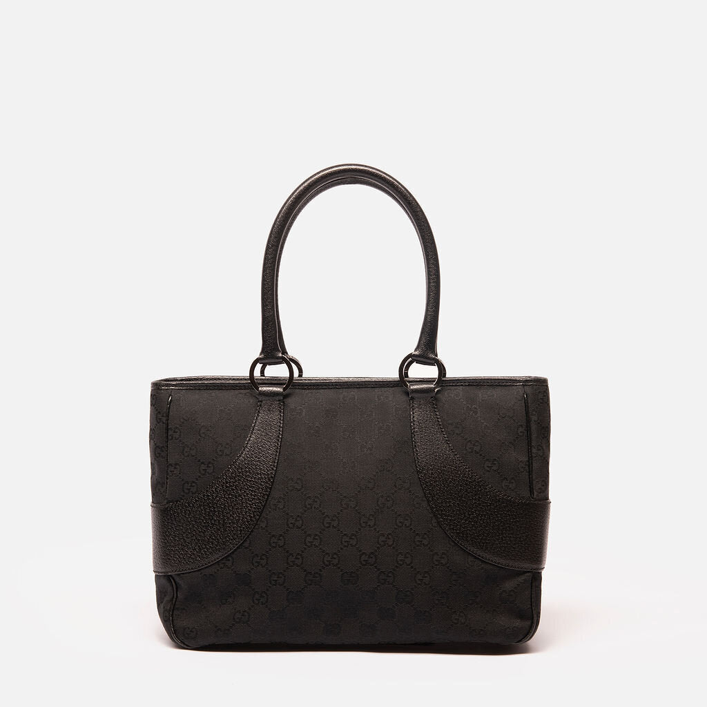 Gucci Black Canvas Zip Tote