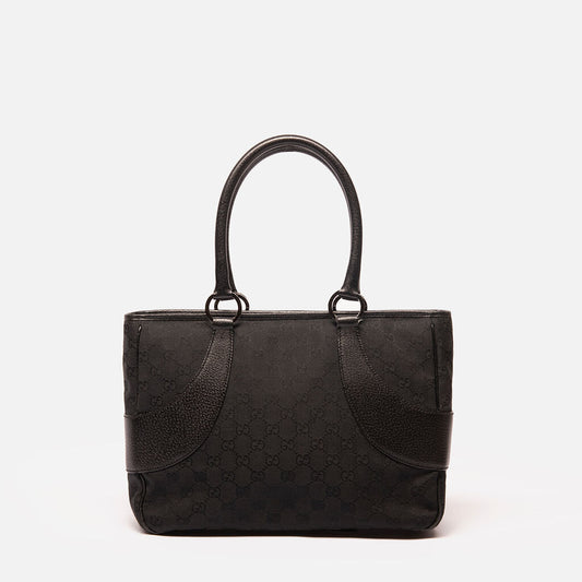 Gucci Black Canvas Zip Tote
