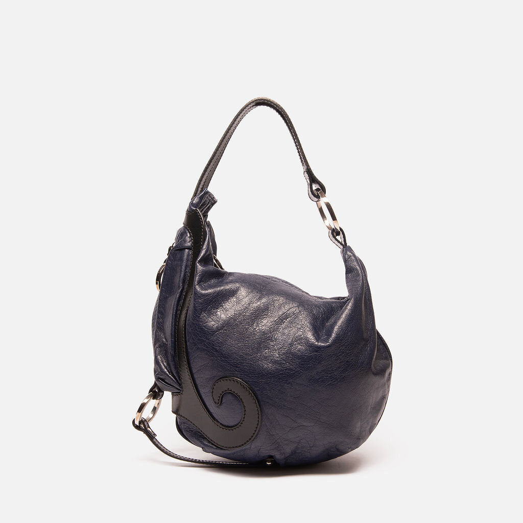 Fendi Blue & Black Oyster Hobo Bag