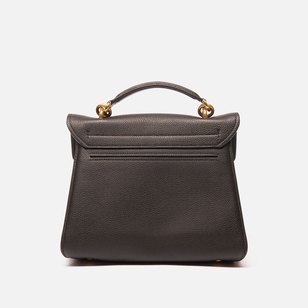 Ferragamo Black Leather Top Handle