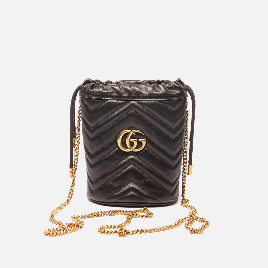 Gucci Marmont Black Bucket Crossbody