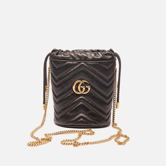 Gucci Marmont Black Bucket Crossbody
