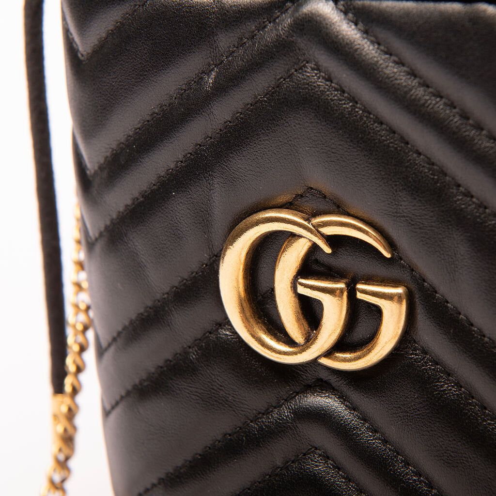 Gucci Marmont Black Bucket Crossbody