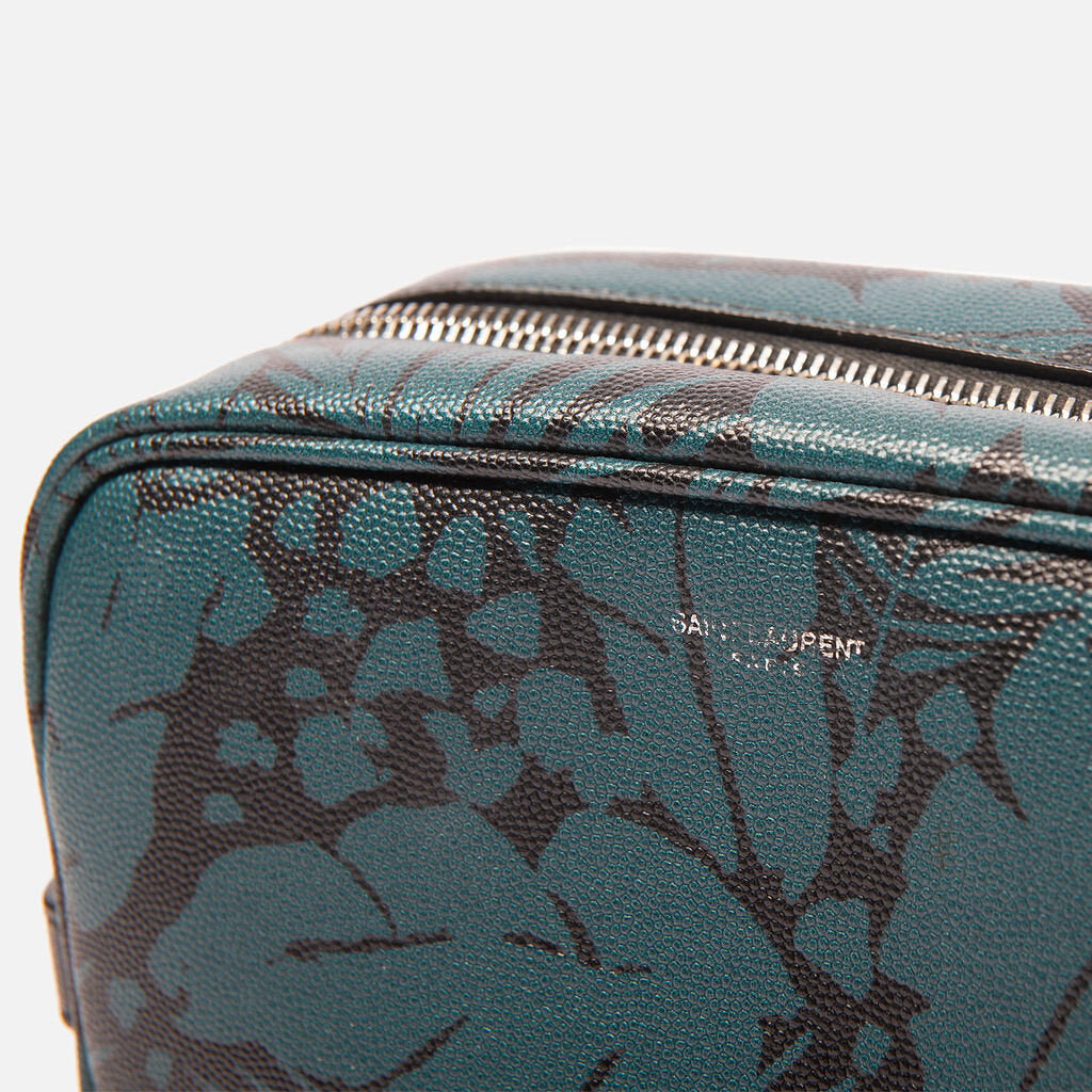 Saint Laurent Teal & Black Tropical Zip Pouch