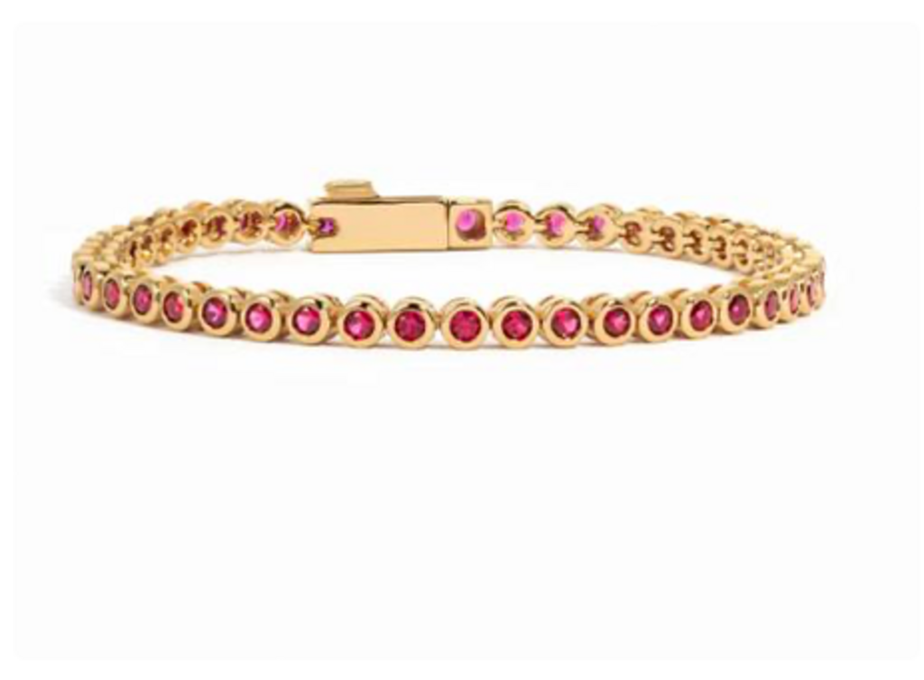 RUBY BEZEL TENNIS BRACELET YG