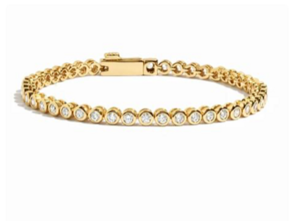 2.5MM ROUND BEZEL TENNIS BRACELET YG 7'