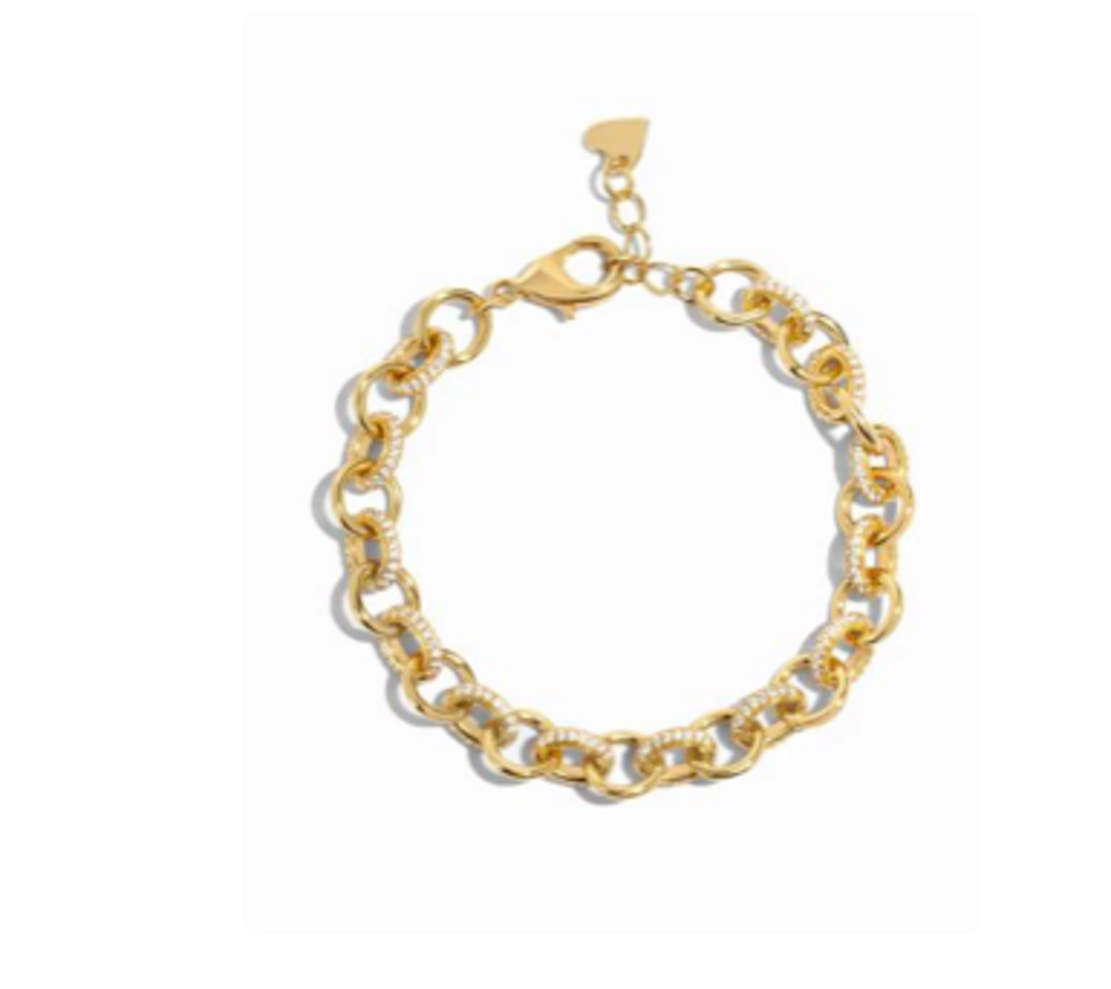 ROUND PAVE LINK BRACELET WG
