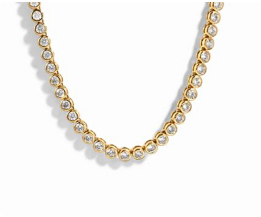 3MM ROUND BEZEL TENNIS NECKLACE YG