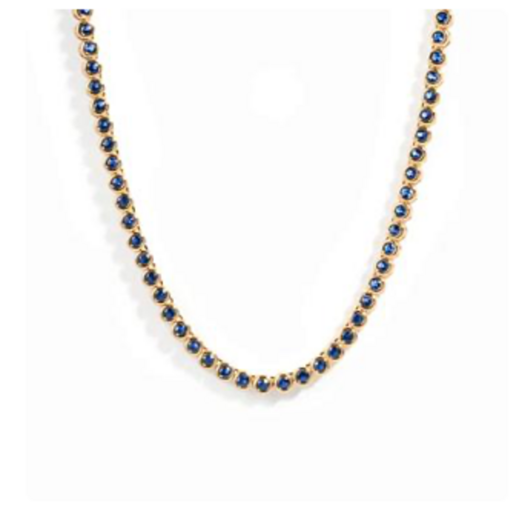 SAPPHIRE BEZEL TENNIS NECKLACE