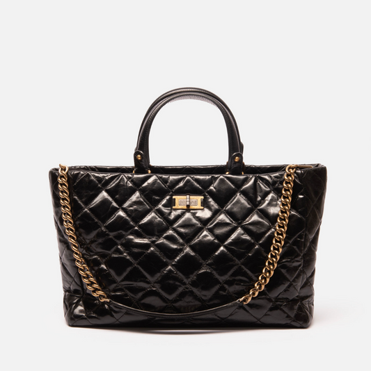 Chanel Black Patent Reissue Tote