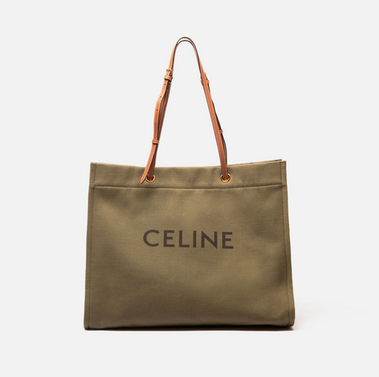 Celine Olive Canvas Tote