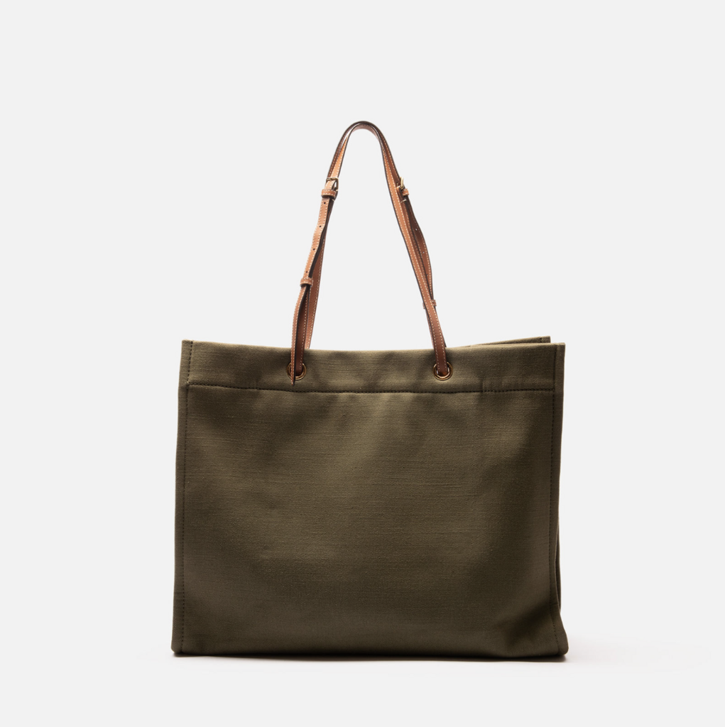 Celine Olive Canvas Tote