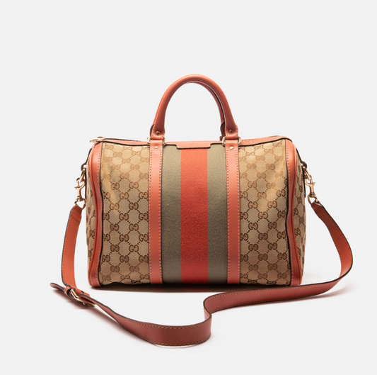 Gucci Vintage Web Boston Bag