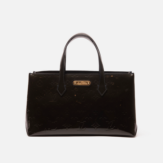 Louis Vuitton Black Glossy Vernis Patent Wilshire PM