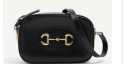 Black Leather Horsebit Crossbody Bag