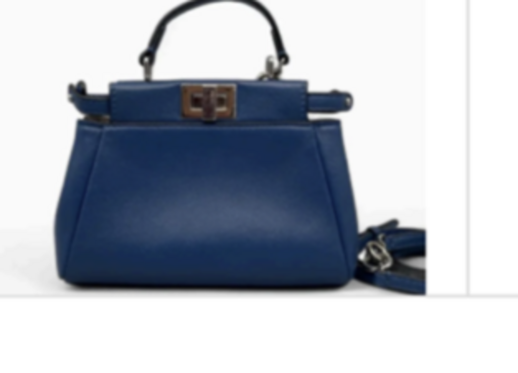 Blue Leather Peekaboo Bag