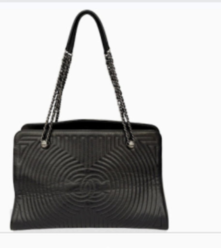 Black Circle Quilted Tote Bag