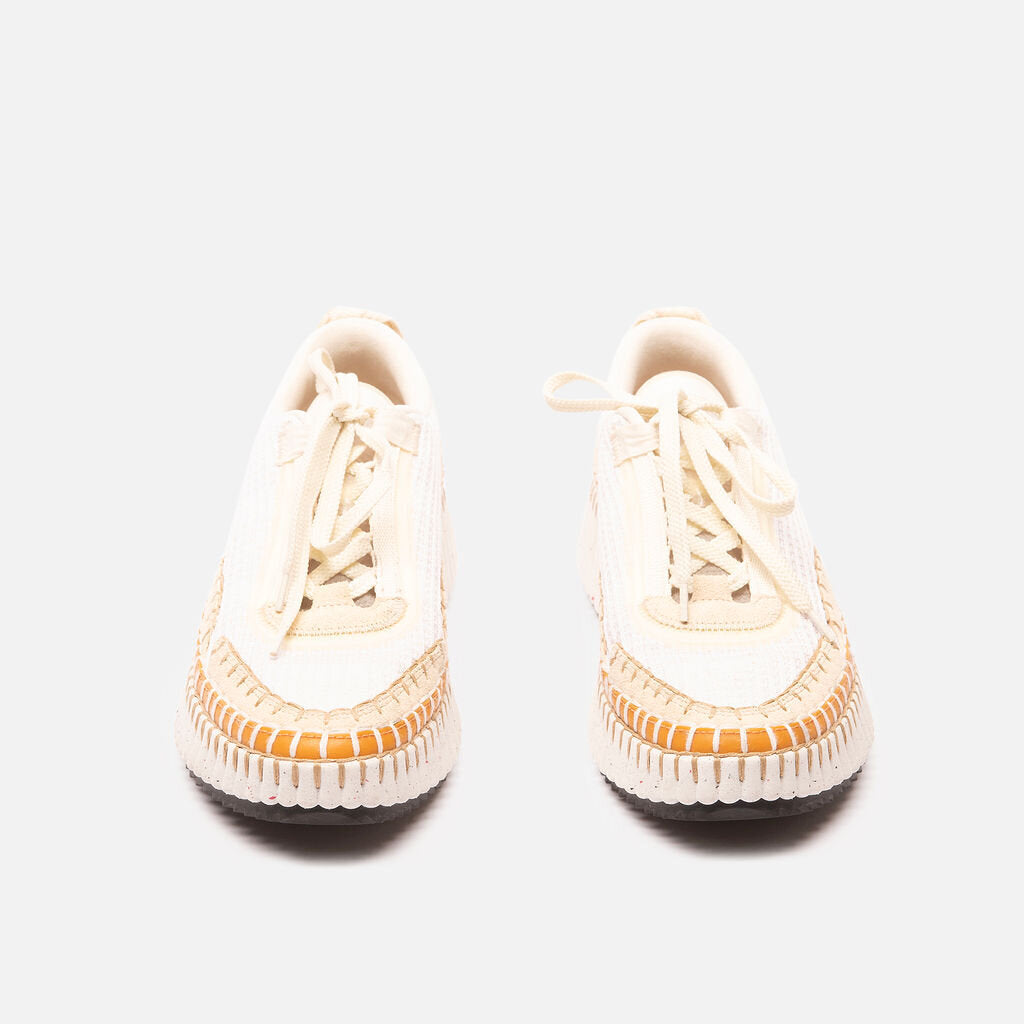 Chloe White & Cream Nama Platform Sneaker