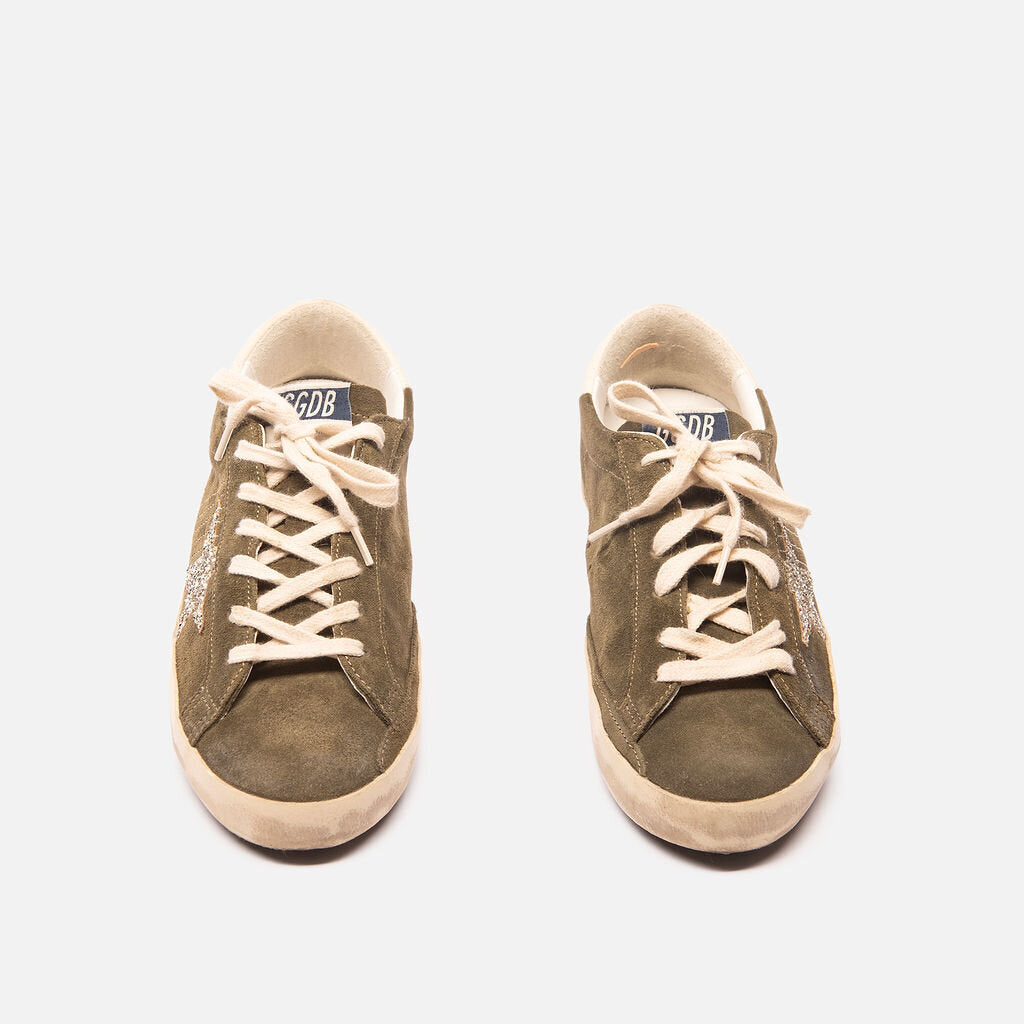 Golden Goose Green Suede Sneakers