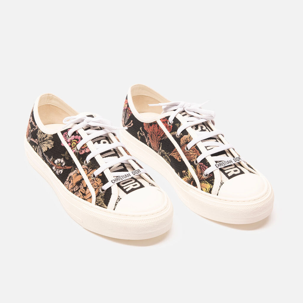 Christian Dior Black Canvas Floral Sneaker