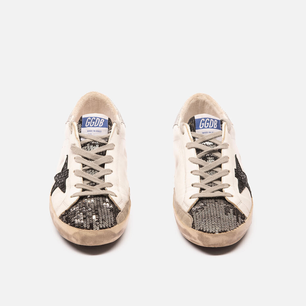 Golden Goose White & Black Sneakers