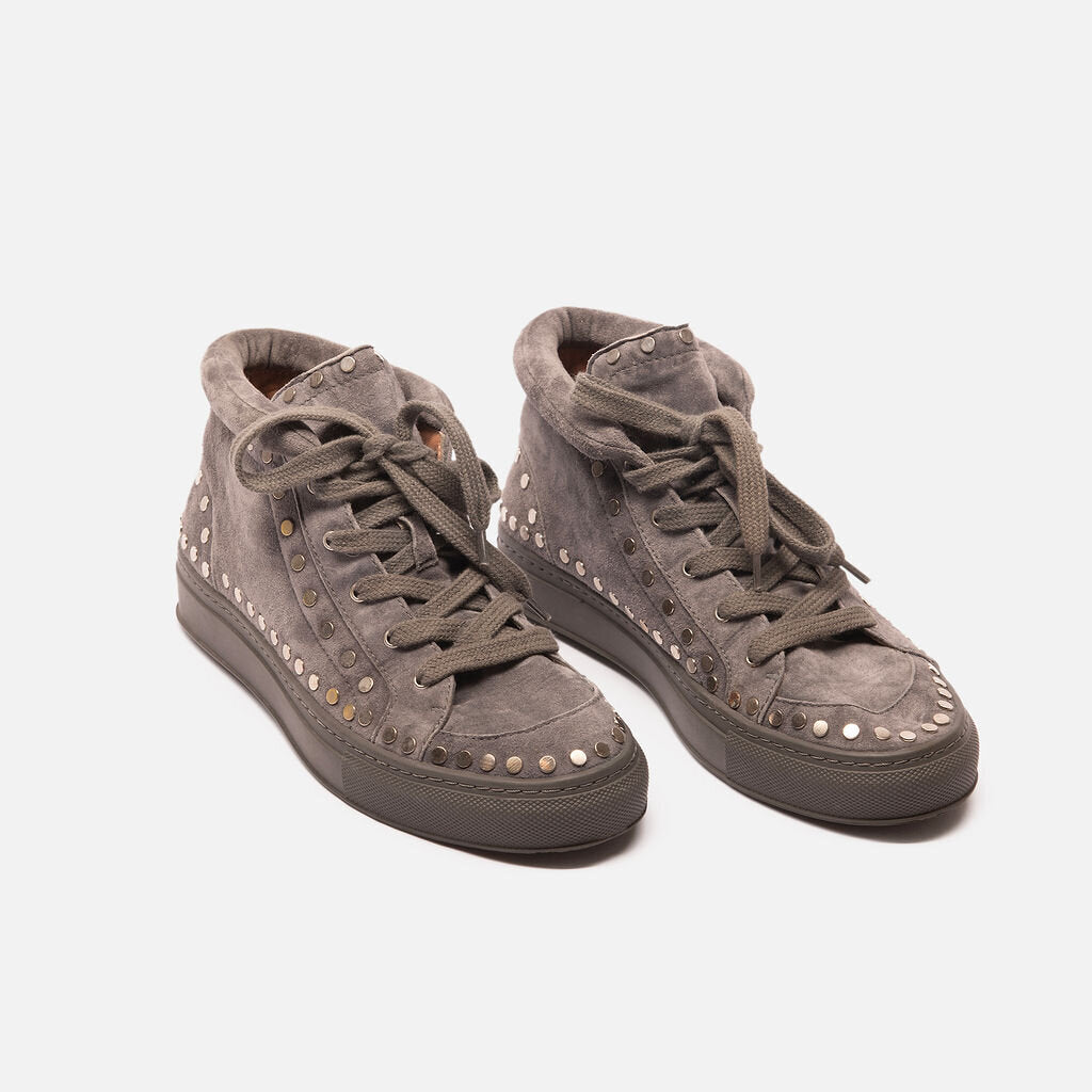 Laurence Dacade Gray Suede Studded Sneaker