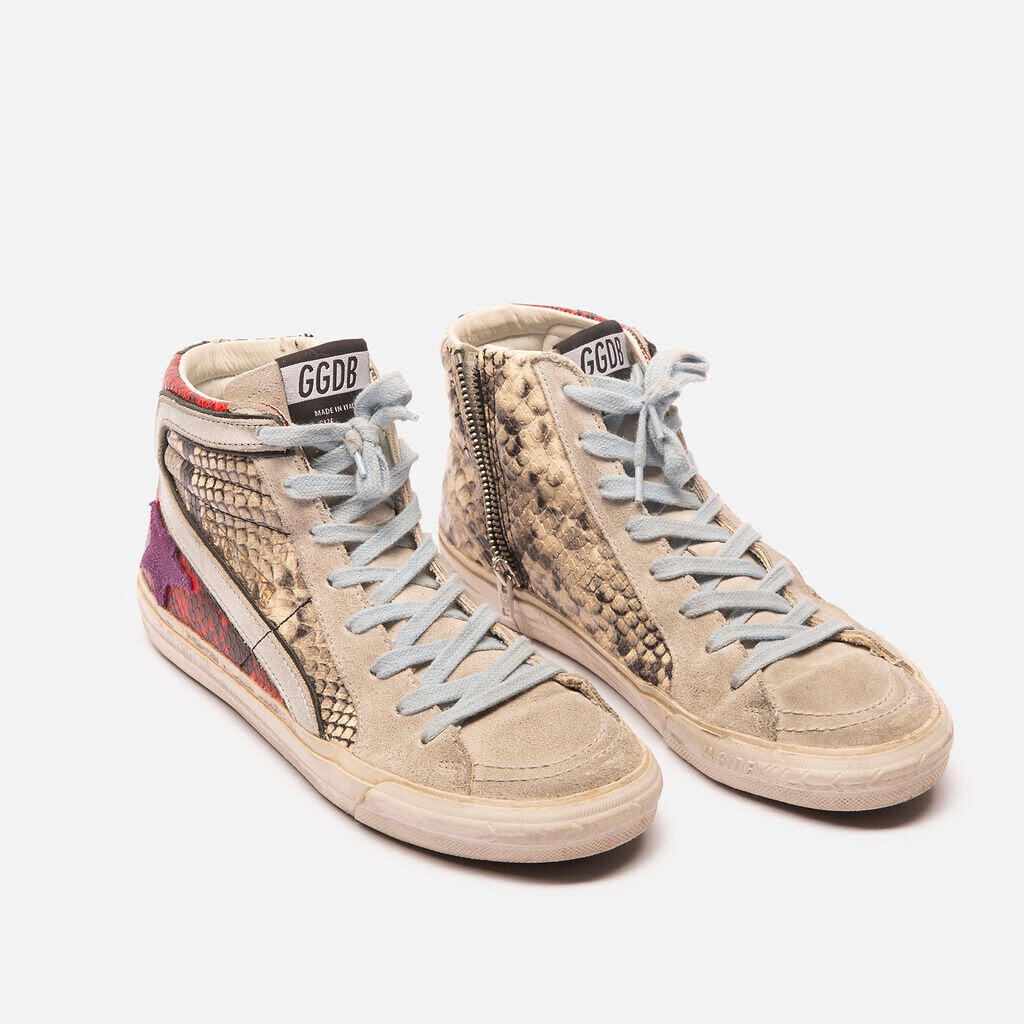 Golden Goose Snakeskin Tan Red Black Hightops (37)