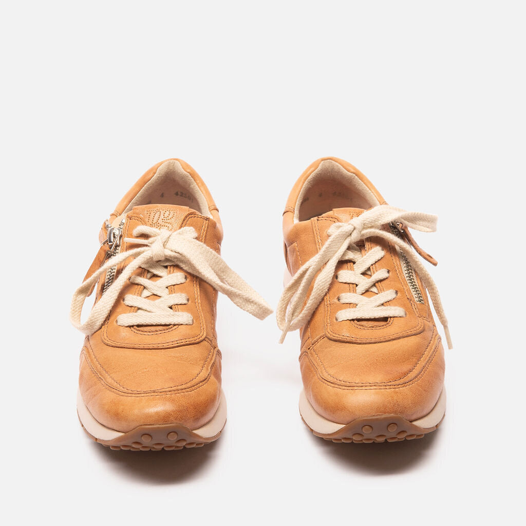 Paul Green Brown Leather Sneakers
