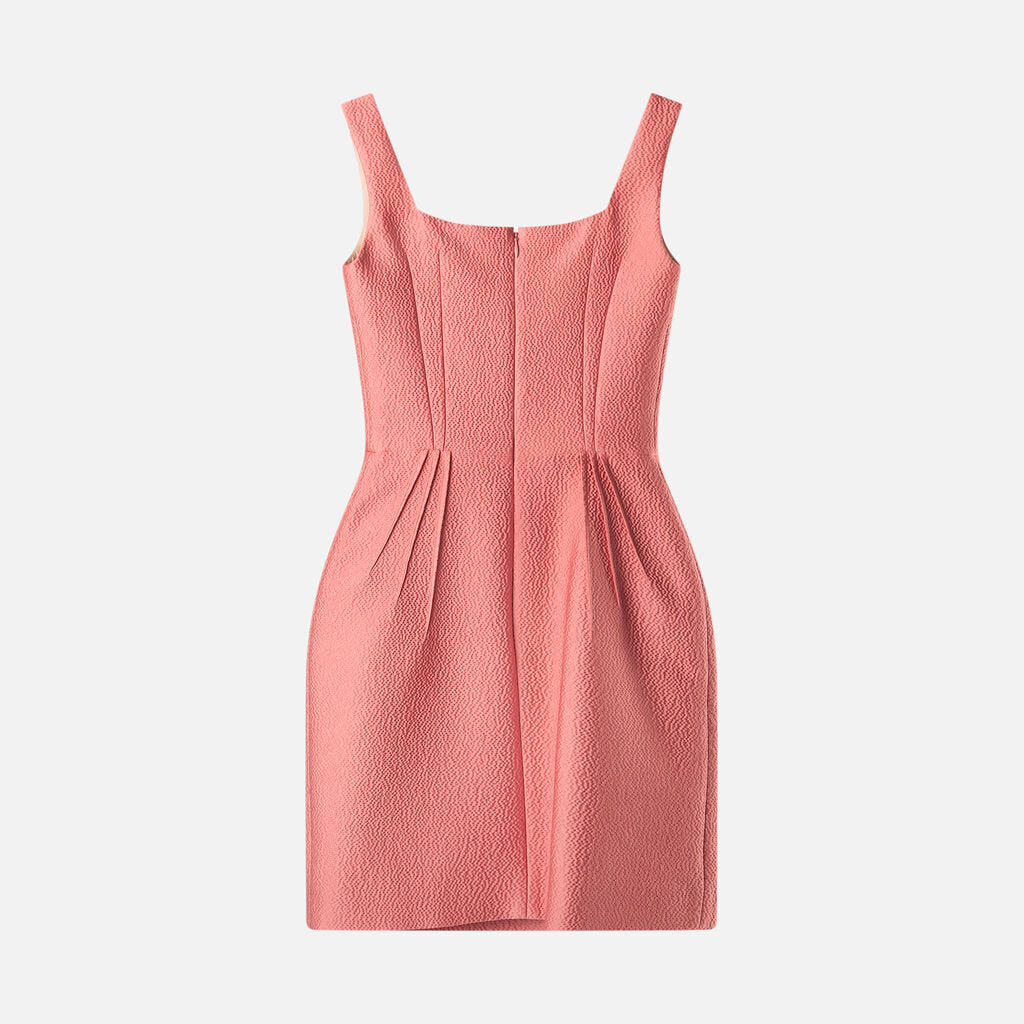 Emilia Wickstead Pink Poly Textured Mini Dress