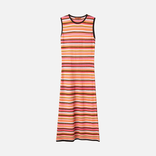 Missoni Pink Cotton Blend Knit Midi Dress