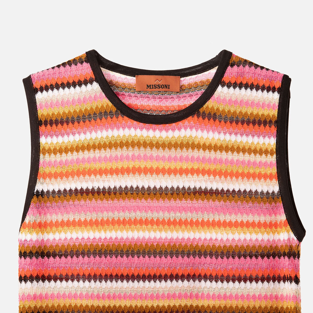 Missoni Pink Cotton Blend Knit Midi Dress