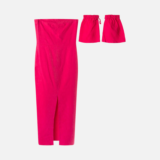 Isabel Marant Pink Hemp w/Detachable Sleeve Dress