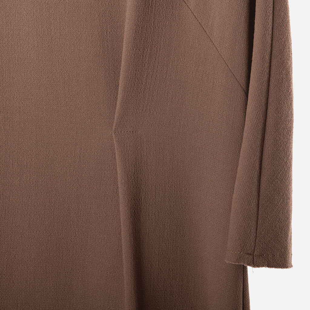 Olivine Gabbero Brown Wool Midi Dress