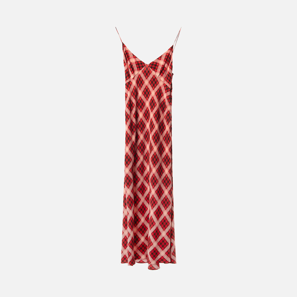 Marc Jacobs Red Argyle Plaid Redux Grunge Slip Dress