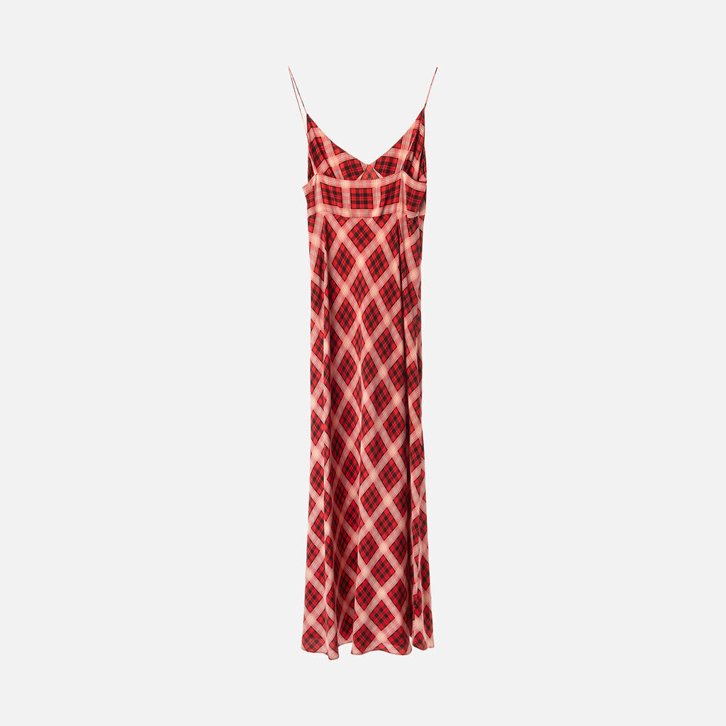 Marc Jacobs Red Argyle Plaid Redux Grunge Slip Dress