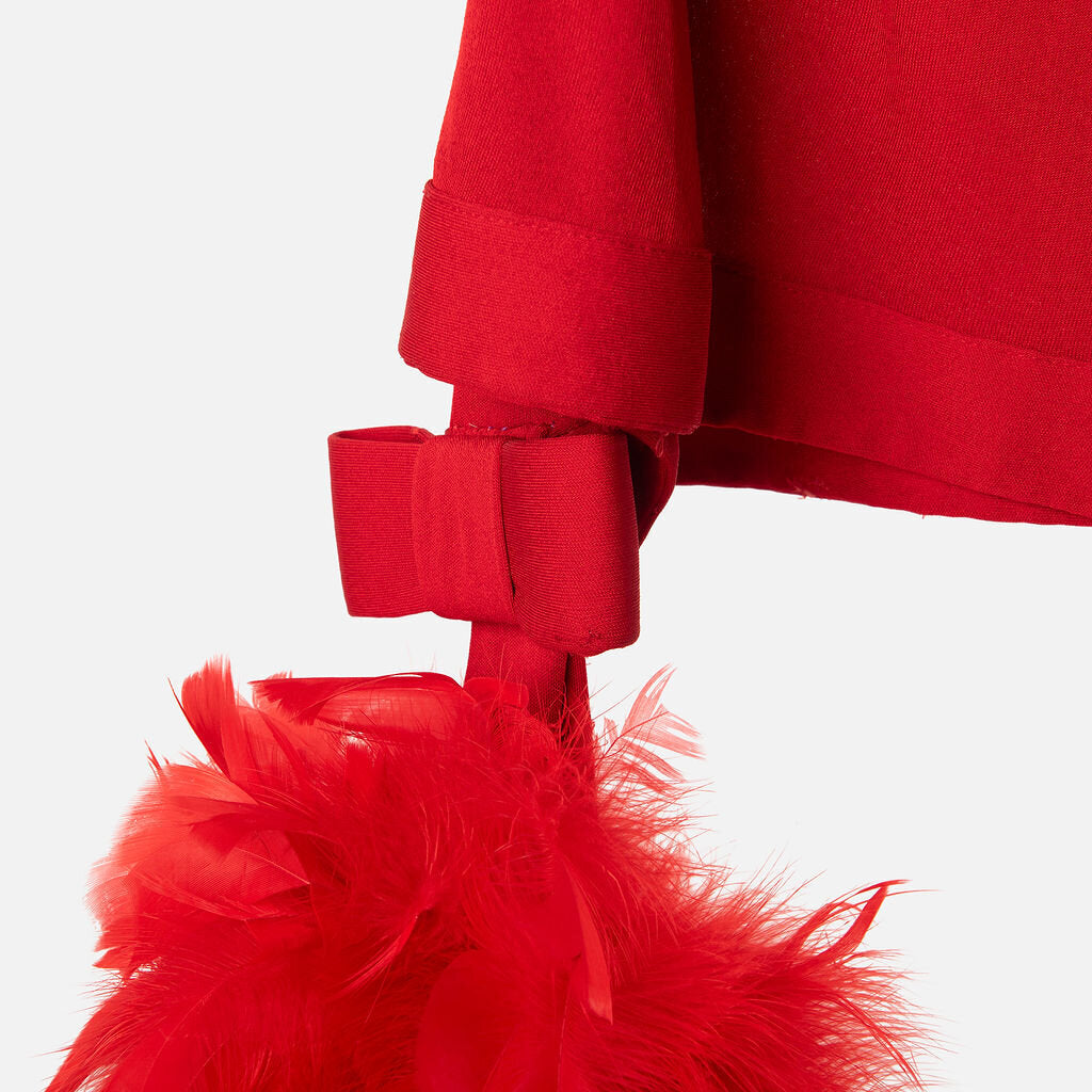 Pierre Cardin Rare Red Fether Pom Pom Mini Dress (1960)
