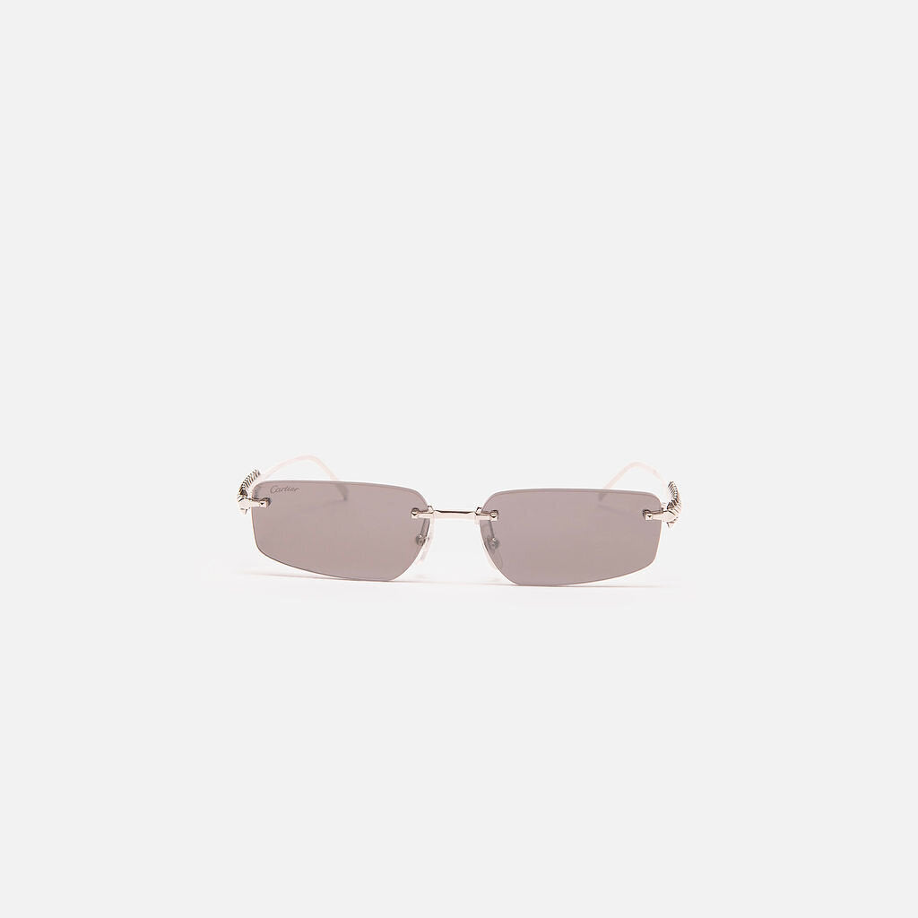 Cartier Rectangle Platinum-Plated Clash de Cartier Sunglasses