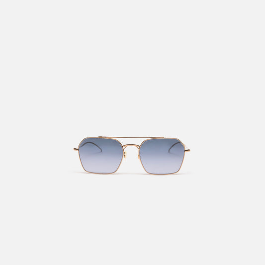 Oliver Peoples Blue Gradient Lens Wire Sunglasses