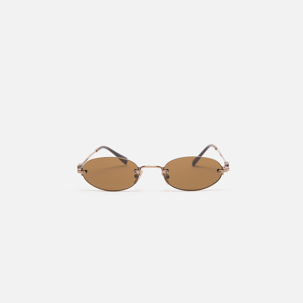 Miu Miu Brown Oval Sunglasses
