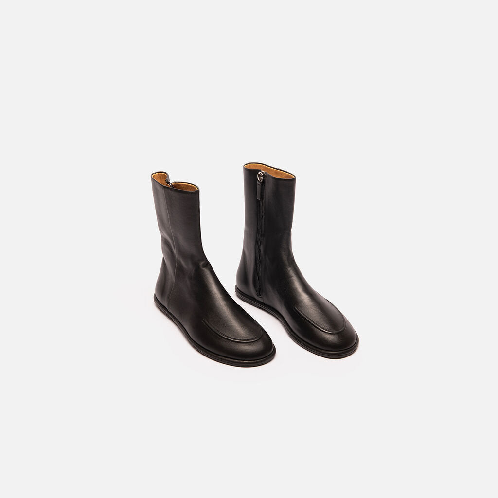 The Row Black Leather Boot