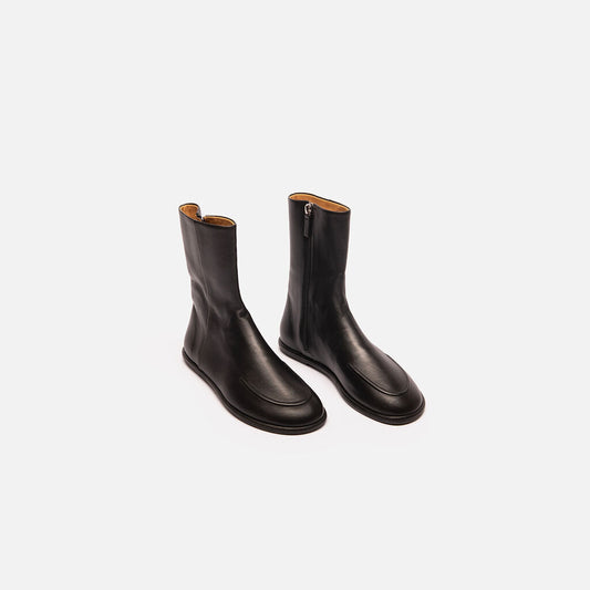 The Row Black Leather Boot